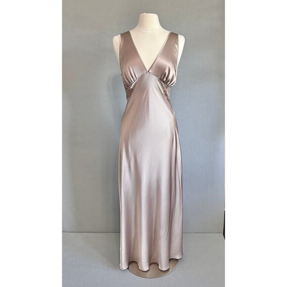 Christine Vancouver Other - Christine Vancouver 100% Silk Long Nightgown With Lace Insets Sz Large